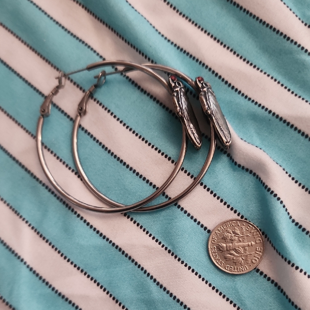 RARE Martha Rotten Cicada Hoop earrings